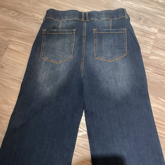 ADORABLE INDIGO POPPY WIDE LEG JEANS SZ 14 w/ BUILT IN TUMMY CONTROL WAIST BAND - Picture 10 of 11